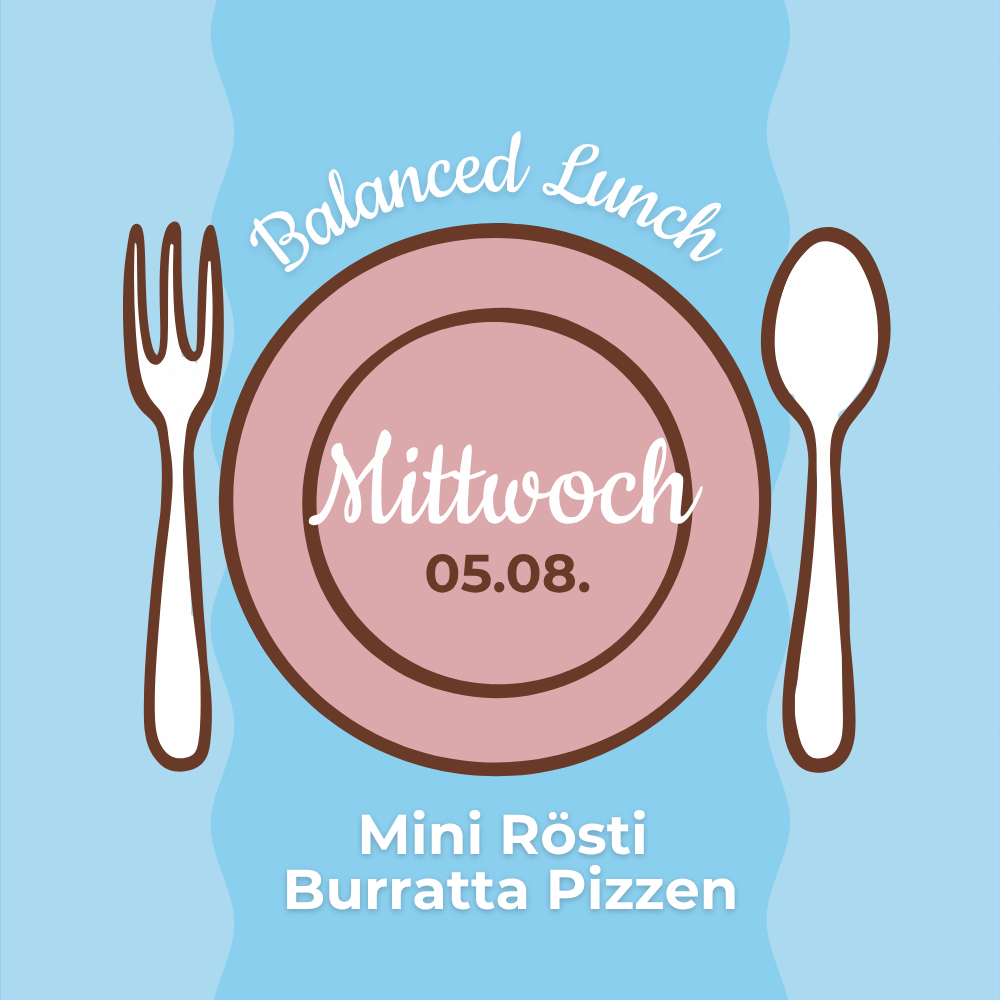 Lunch 05.08: Mini Rösti Burratta Pizzen