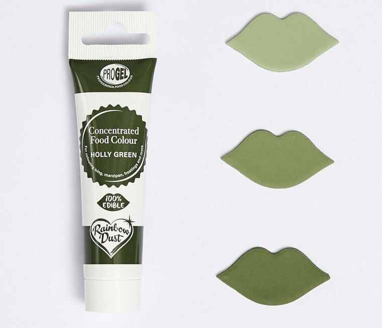 Rainbow Dust ProGel Holly Green 25 ml Gelfarbe Lebensmittelfarbe
