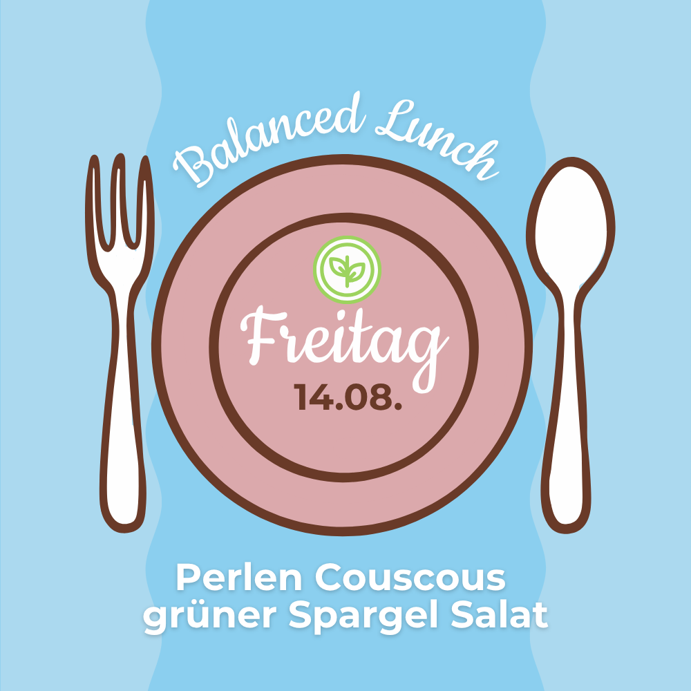 Lunch 14.08: Perlen Couscous grüner Spargel Salat