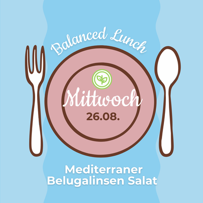 Lunch 26.08: Mediterraner Belugalinsen Salat