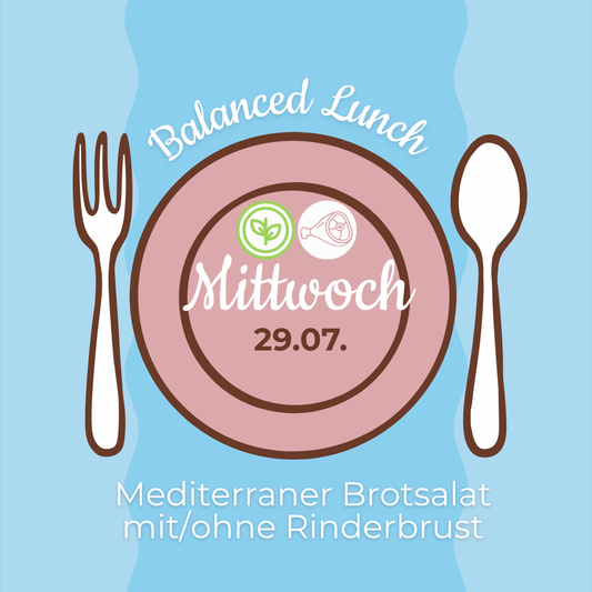 Lunch 29.07: Mediterraner Brotsalat mit/ohne Rinderbrust