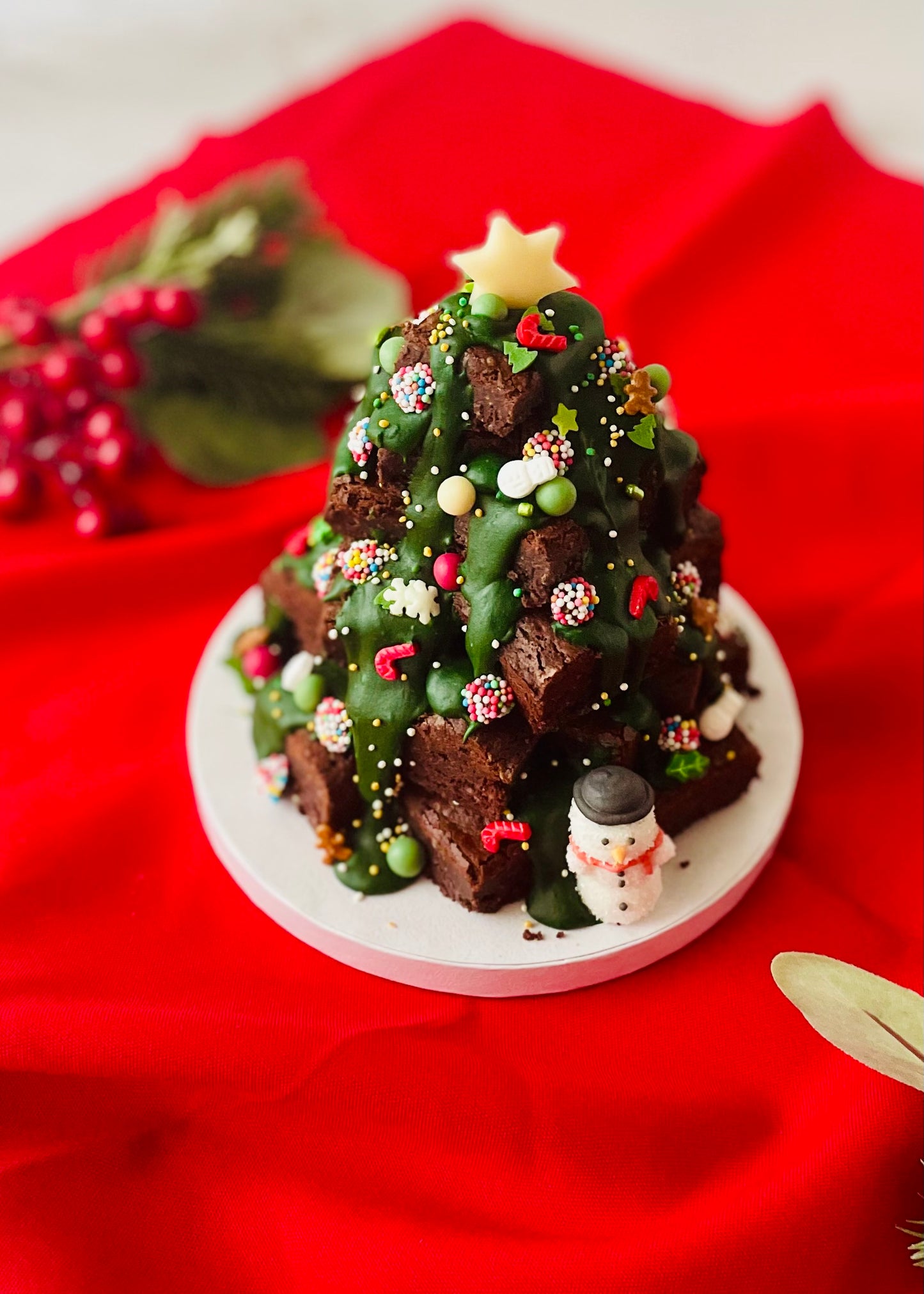 Mini Brownie Weihnachtsbaum