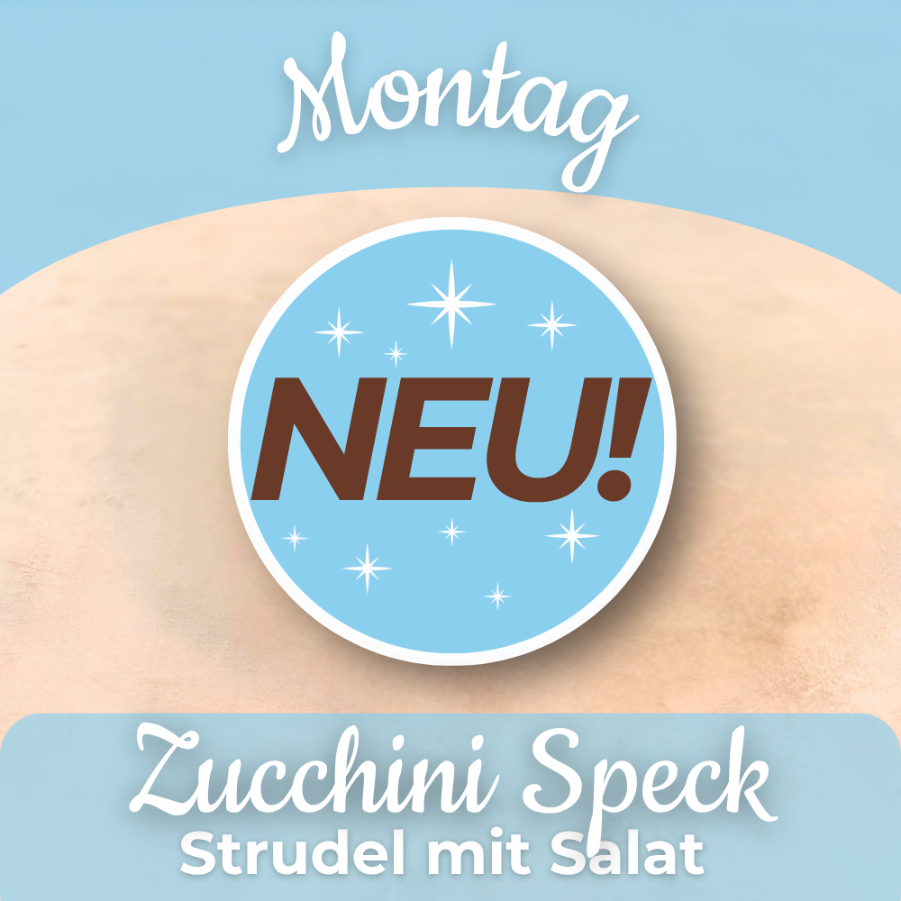 Lunch 07.09: Zucchini Speck Strudel mit Salat 
