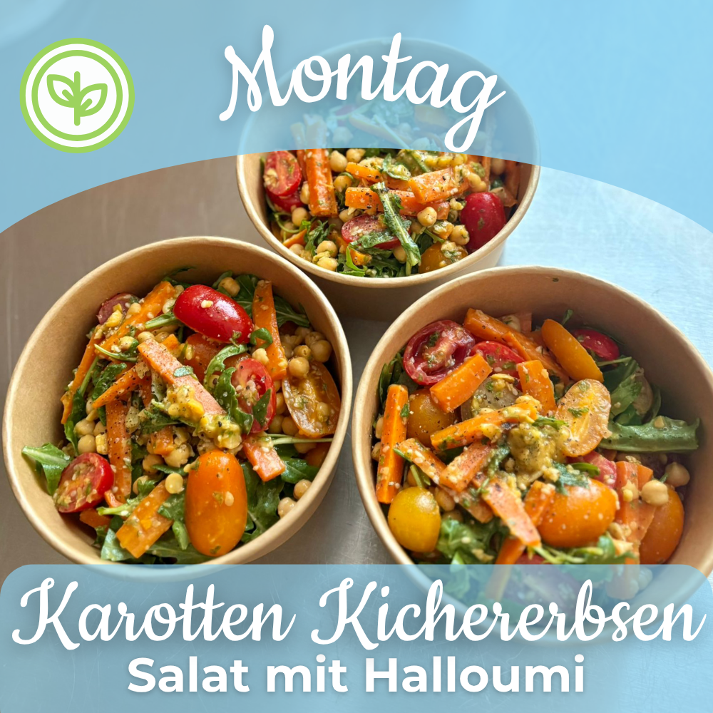 Lunch 14.09: Karotten Kichererbsen Salat mit Halloumi
