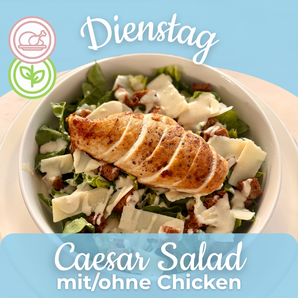 Lunch 29.09: Caesar Salad mit/ohne Chicken