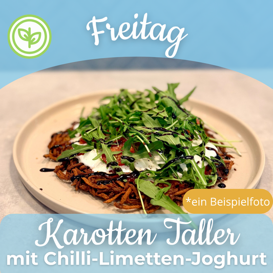Lunch 16.10: Karotten Taller mit Chilli-Limetten-Joghurt