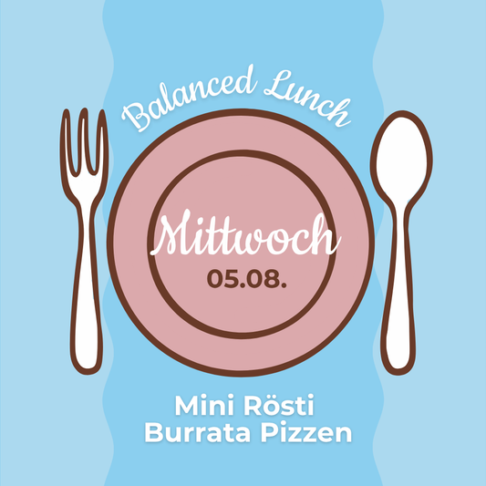 Lunch 05.08: Mini Rösti Burrata Pizzen