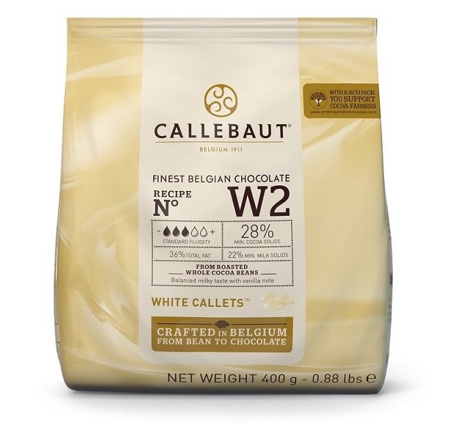 Callebaut Callets weiße Schokolade 28 % Kuvertüre 400 gr. Beutel